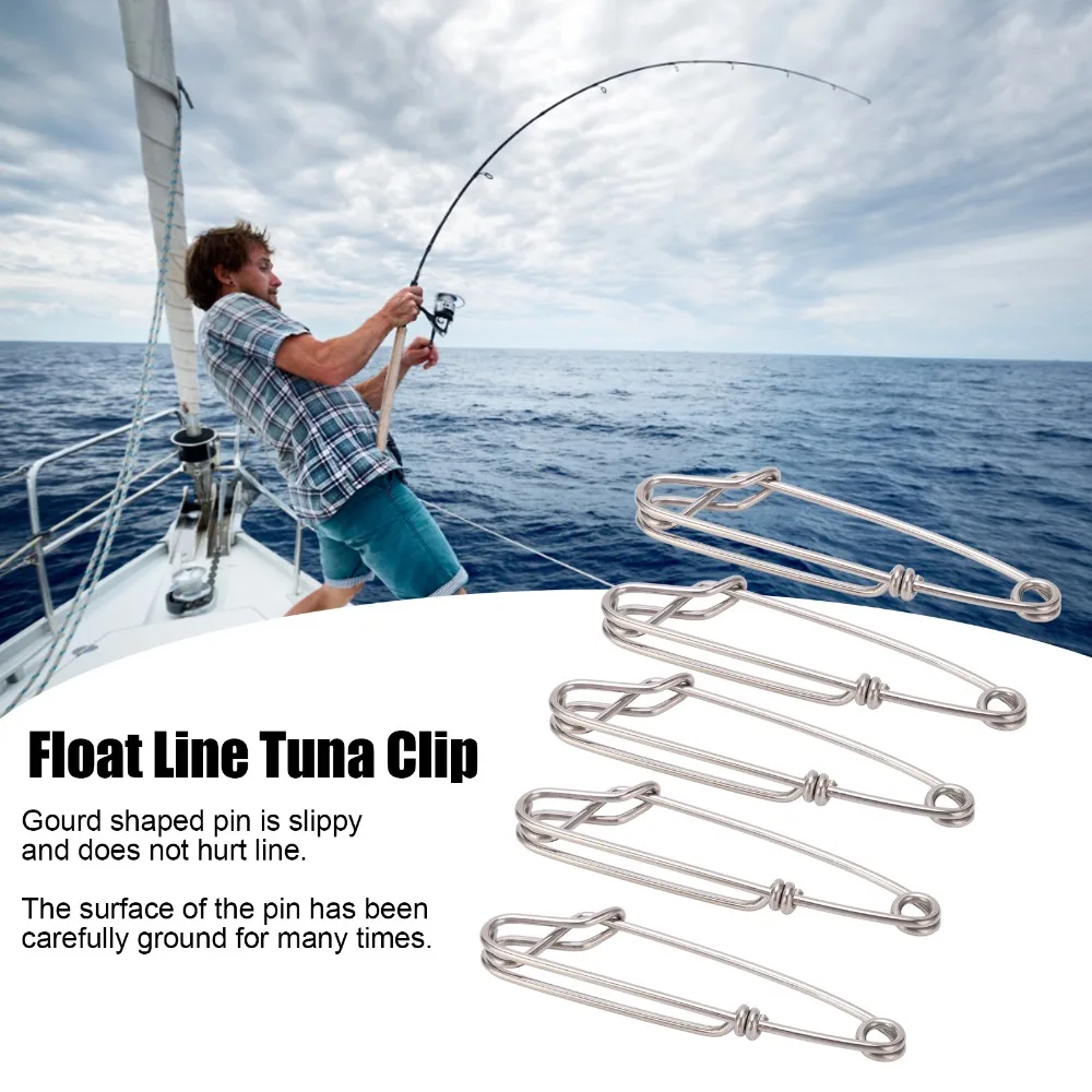 Detalle de clips metálicos para pesca