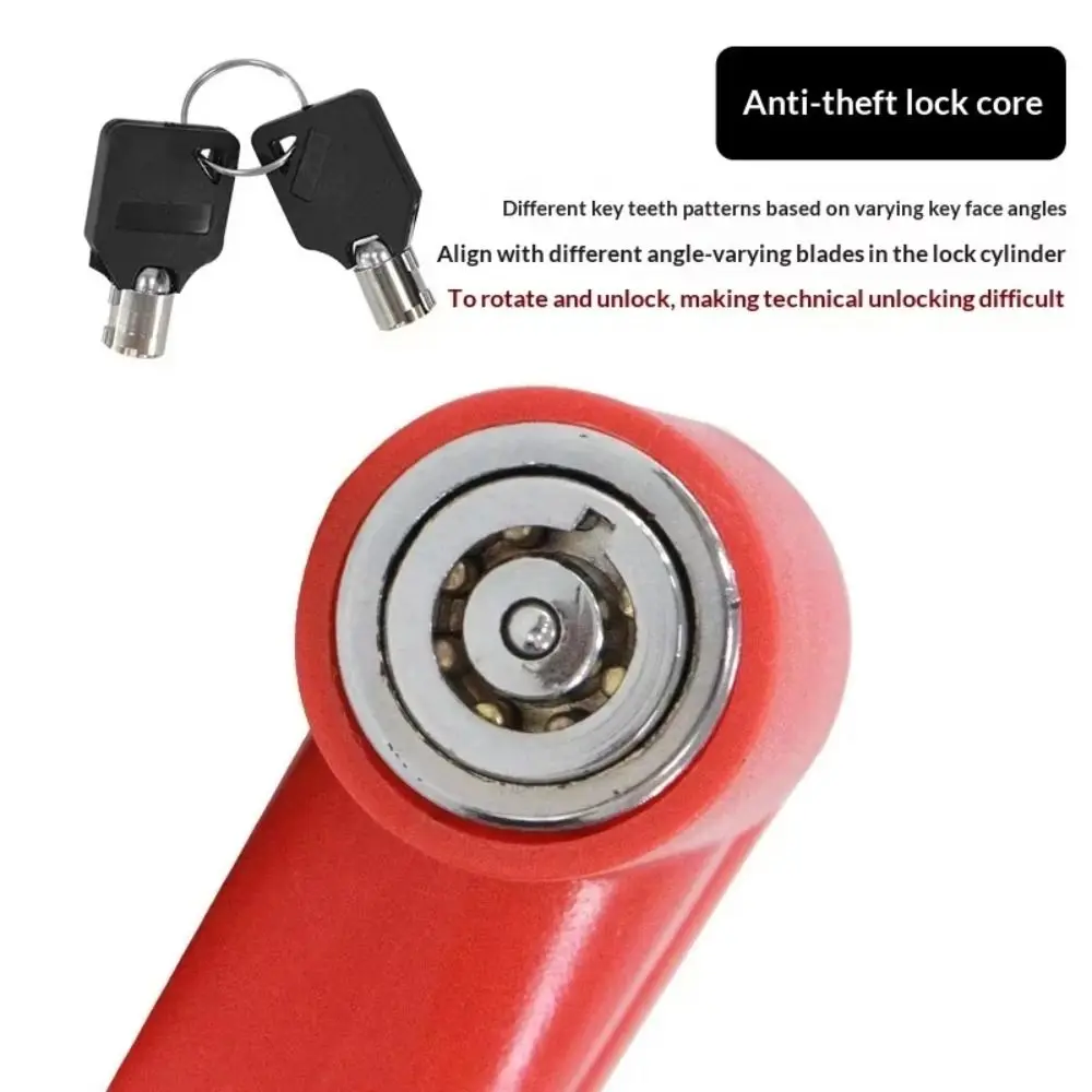 Candado de disco para bicicleta acero antirrobo con llave y soporte - imagen 2