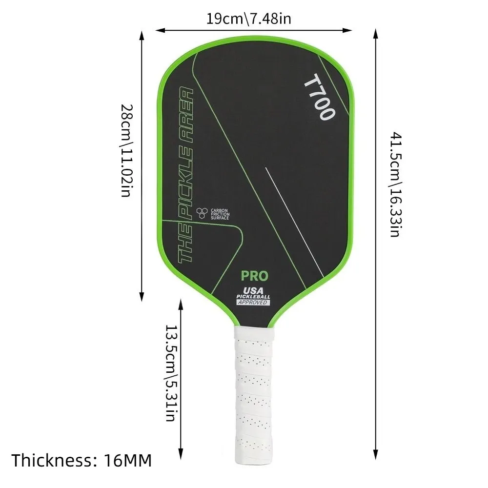 Paleta de pickleball de fibra de carbono T700 esmerilada - imagen 4