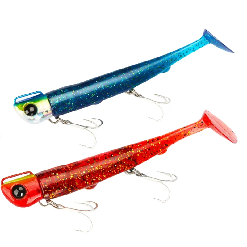 Jig Head Tsurinoya con vinilo T-Tail 110mm – Lubina y lenguado - imagen 2