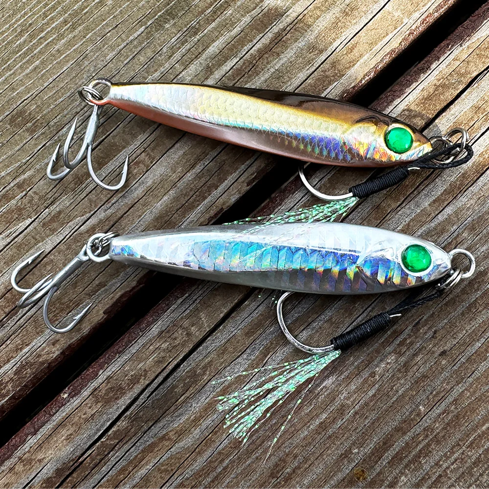 Spinner Popper metálico – Señuelo de arrastre con plumas y triples - imagen 5