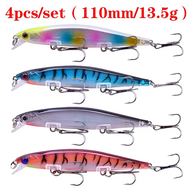Señuelos Minnow y Crankbait Flotantes Crazy – Set Artificial Biónico para Pesca