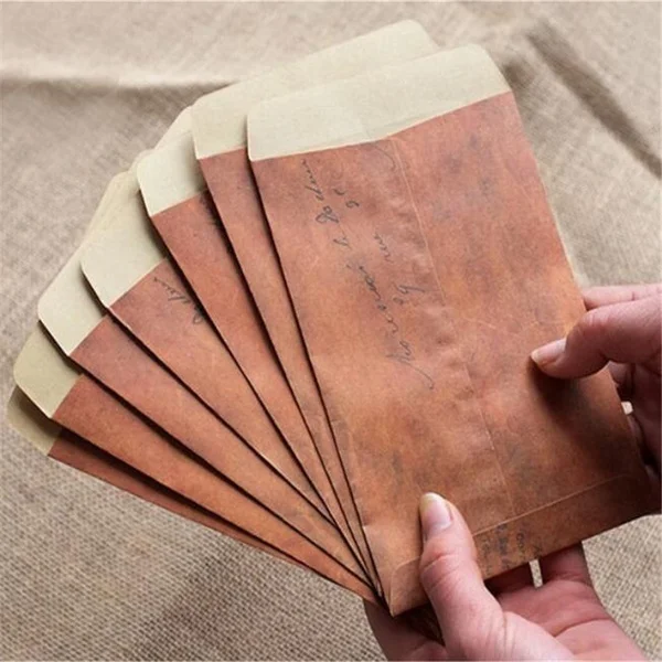 Sobres de papel kraft vintage retro para cartas y postales - imagen 2