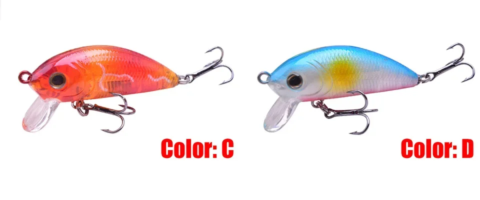 Comparación de los cinco colores del Minnow señuelo