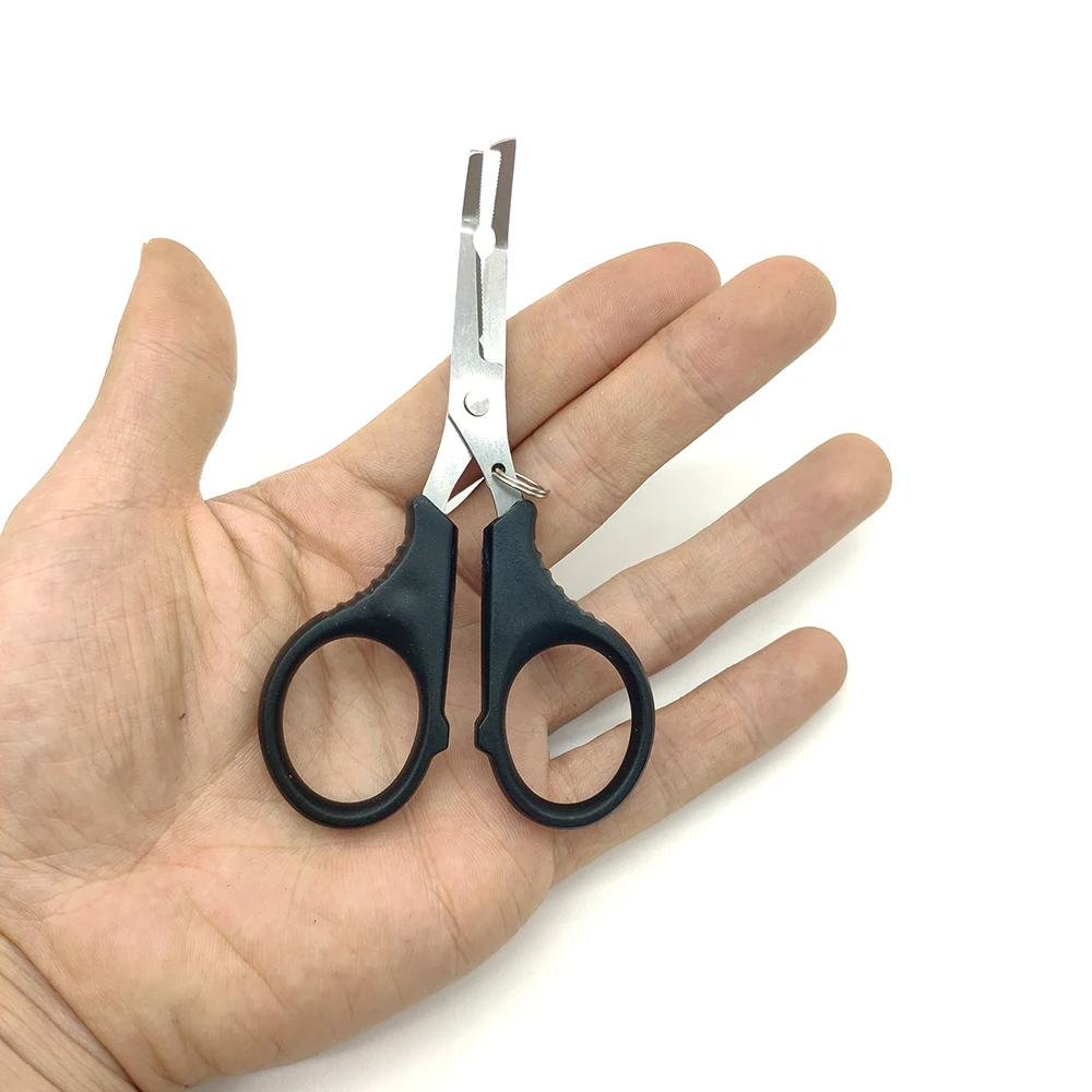 Tijeras de pesca inox dobladas y alicates para señuelos portátiles - imagen 3