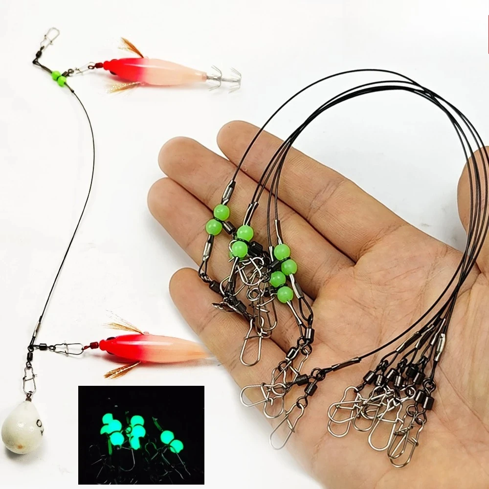 Aparejo para calamar con señuelo, emerillón y cuentas luminosas - imagen 5