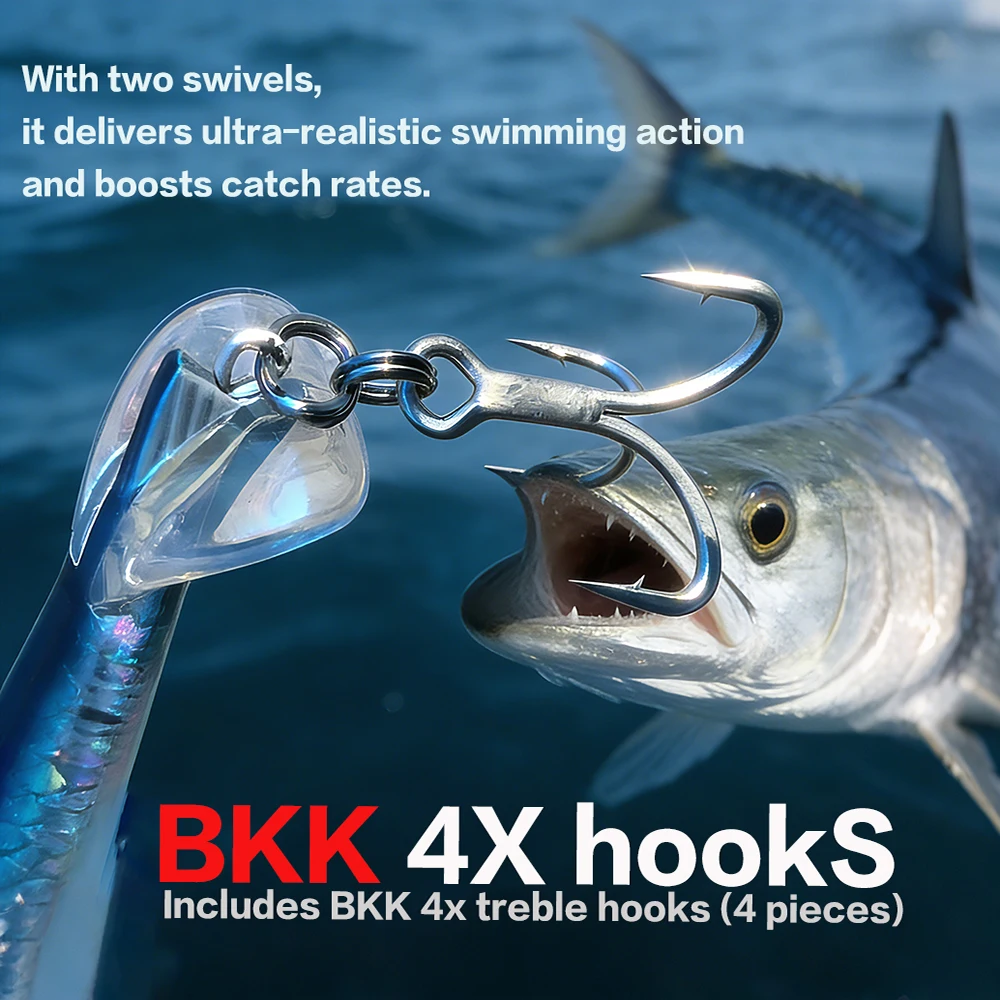 Swimbait articulado 255 mm con lápiz – Aguja hundible para lubina azul - imagen 2