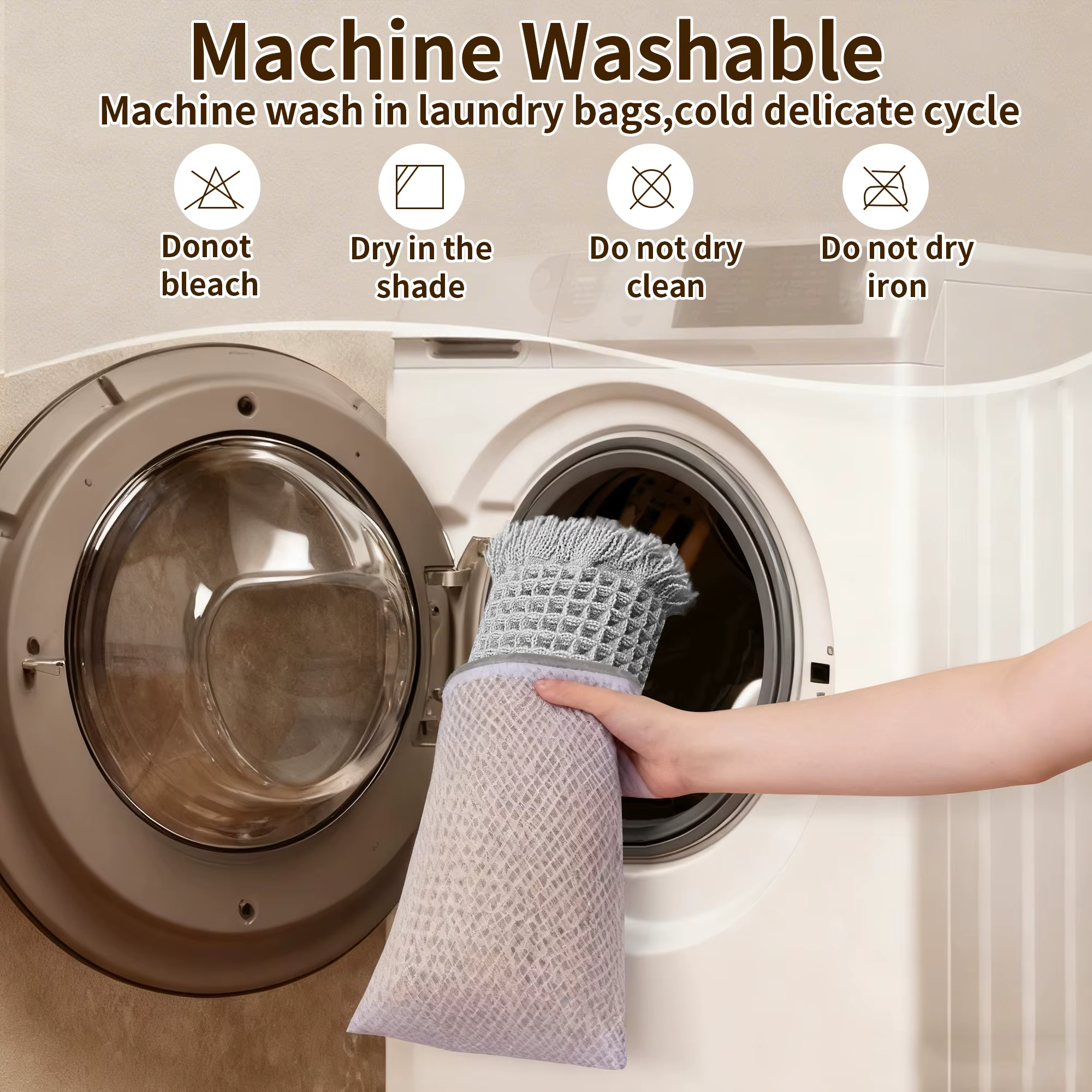 Alfombra de baño waffle súper absorbente de secado rápido lavable - imagen 3