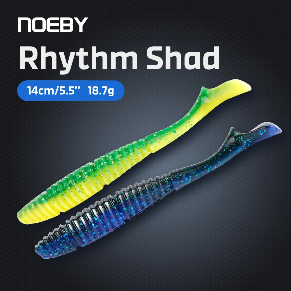 NOEBY Rhythm Shad swimbait de vinilo con cabeza plomada