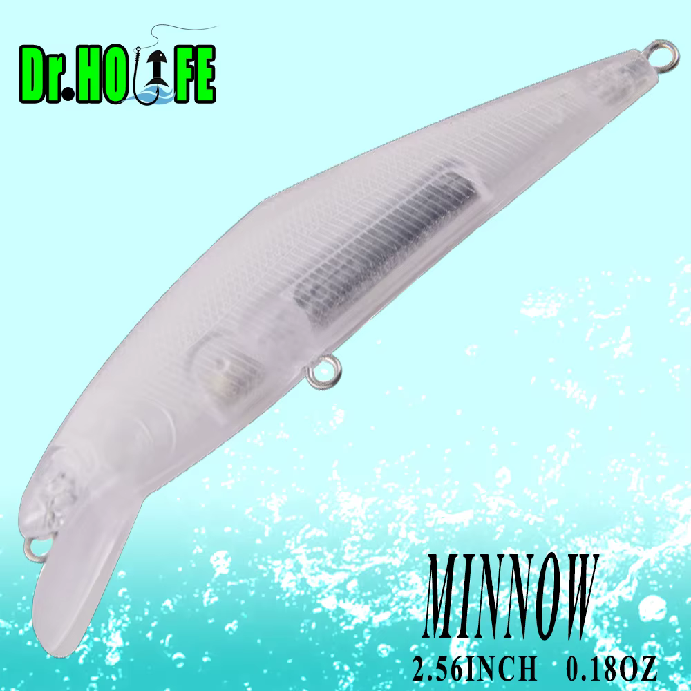Señuelos Minnow Dr.Holife sin Pintar – Cebo Duro con Cascabel - imagen 5