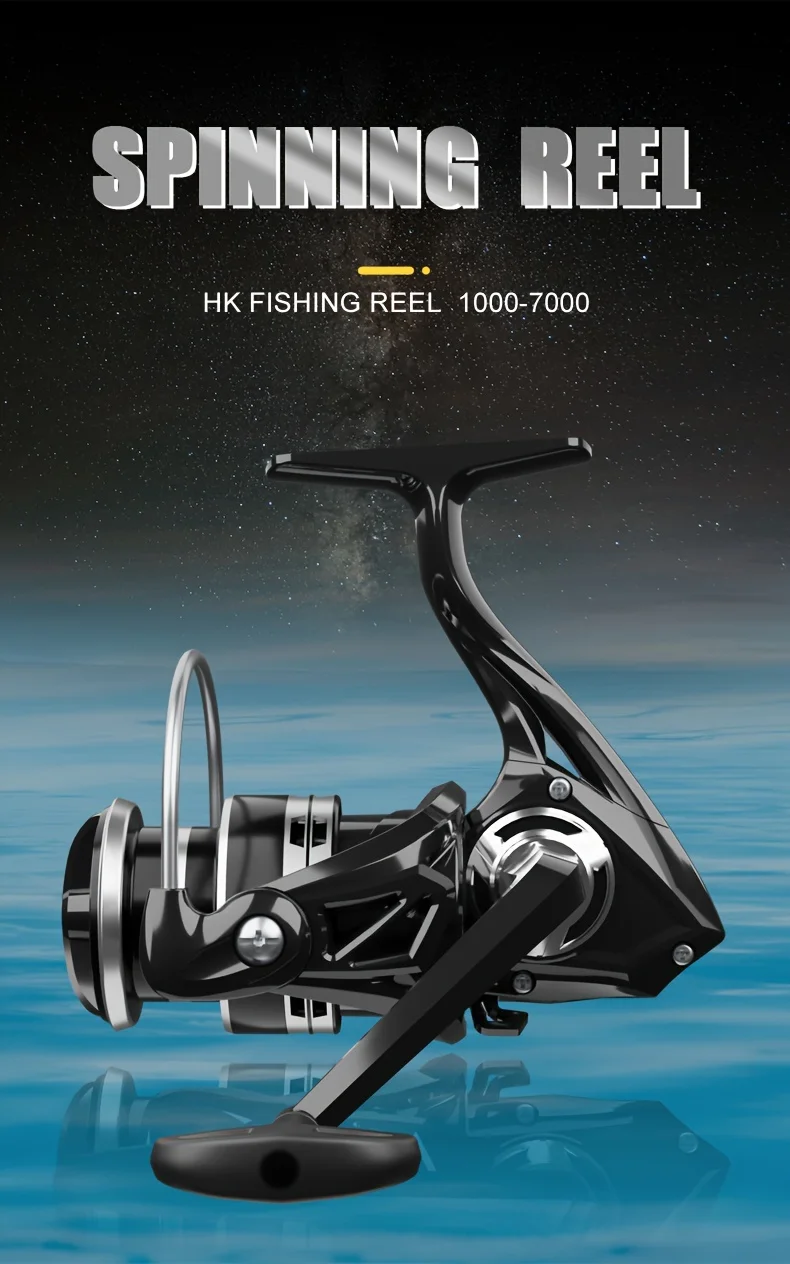 Carrete de pesca GLS HK Series en vista lateral