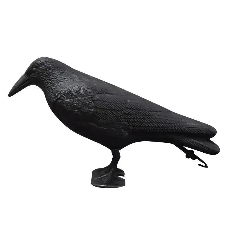 Repelente de aves cuervo negro – Espantapájaros realista para exterior