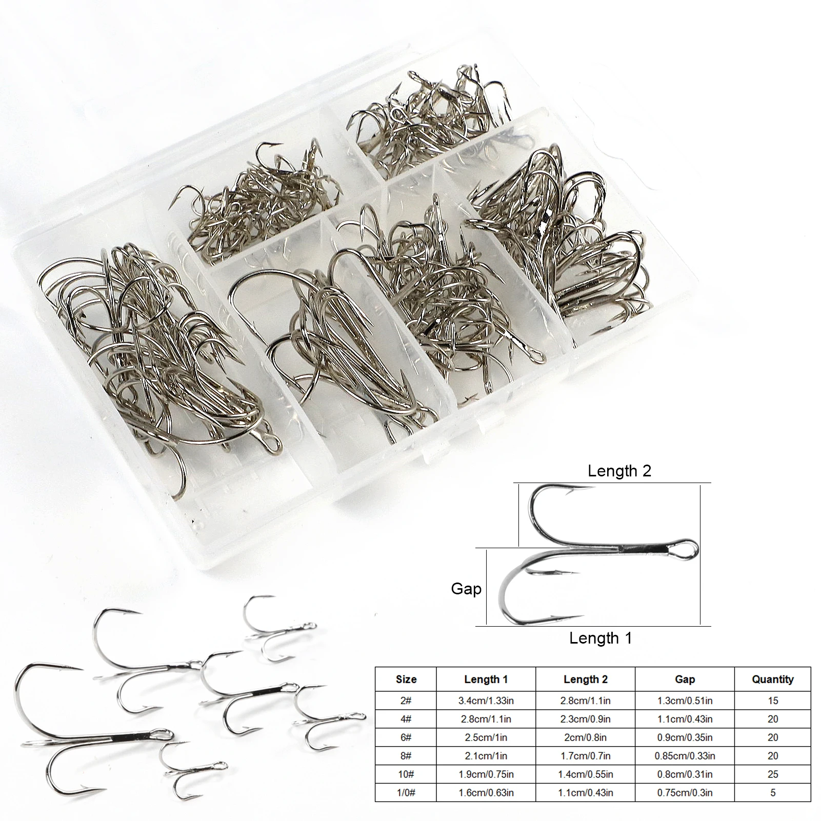 Detalle del anzuelo triple Scorpion Silver
