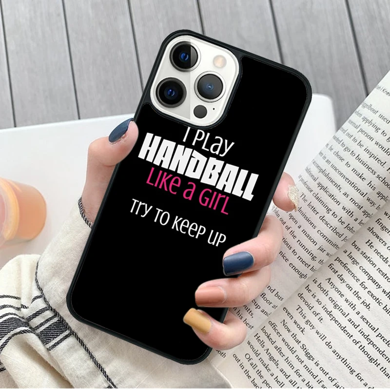 Funda de teléfono con diseño de balonmano femenino