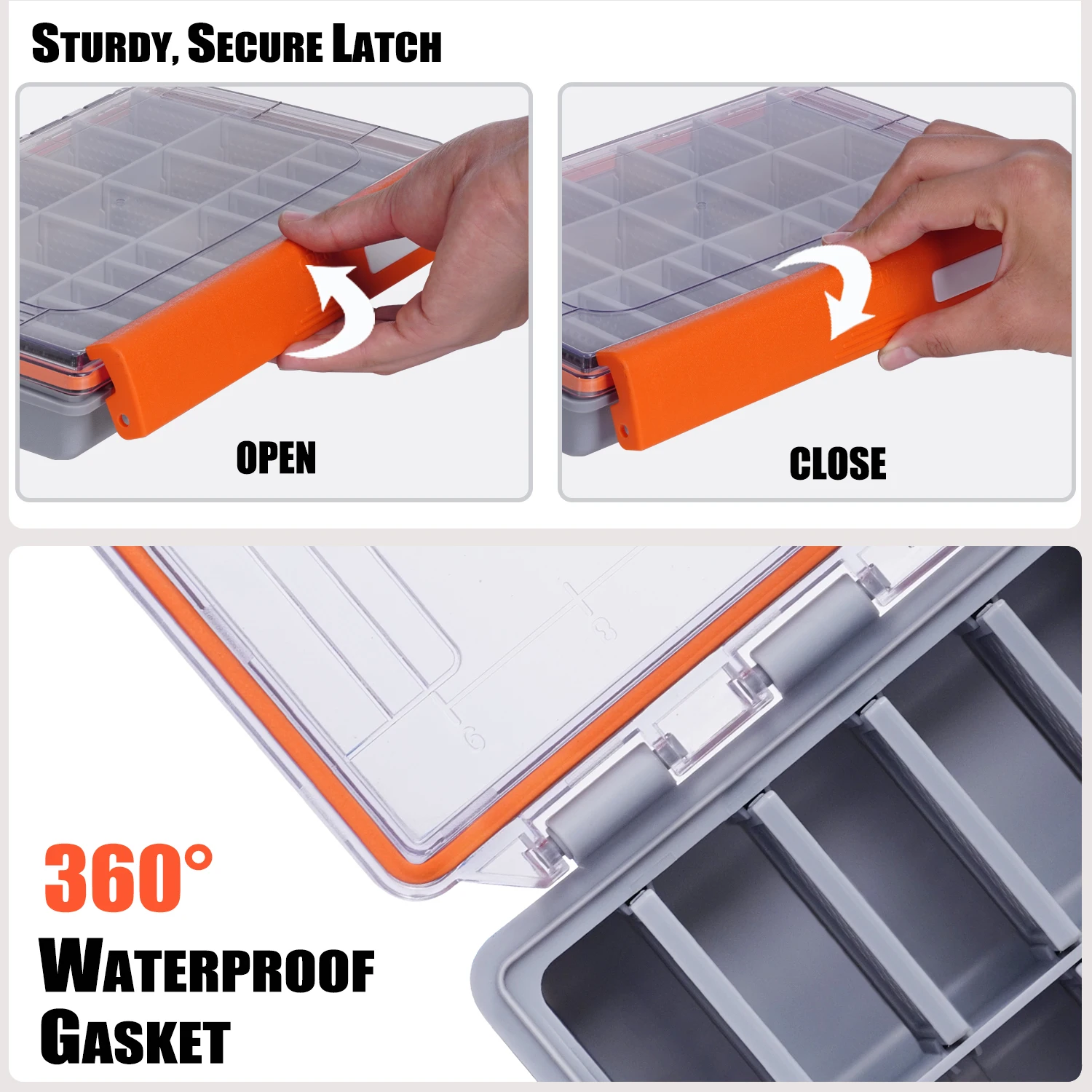 Caja de aparejos pesca impermeable grande para anzuelos y señuelos - imagen 4