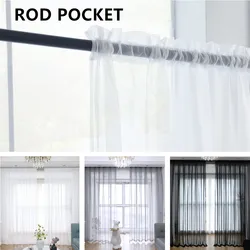 Cortinas de organza blancas translúcidas para salón y cocina