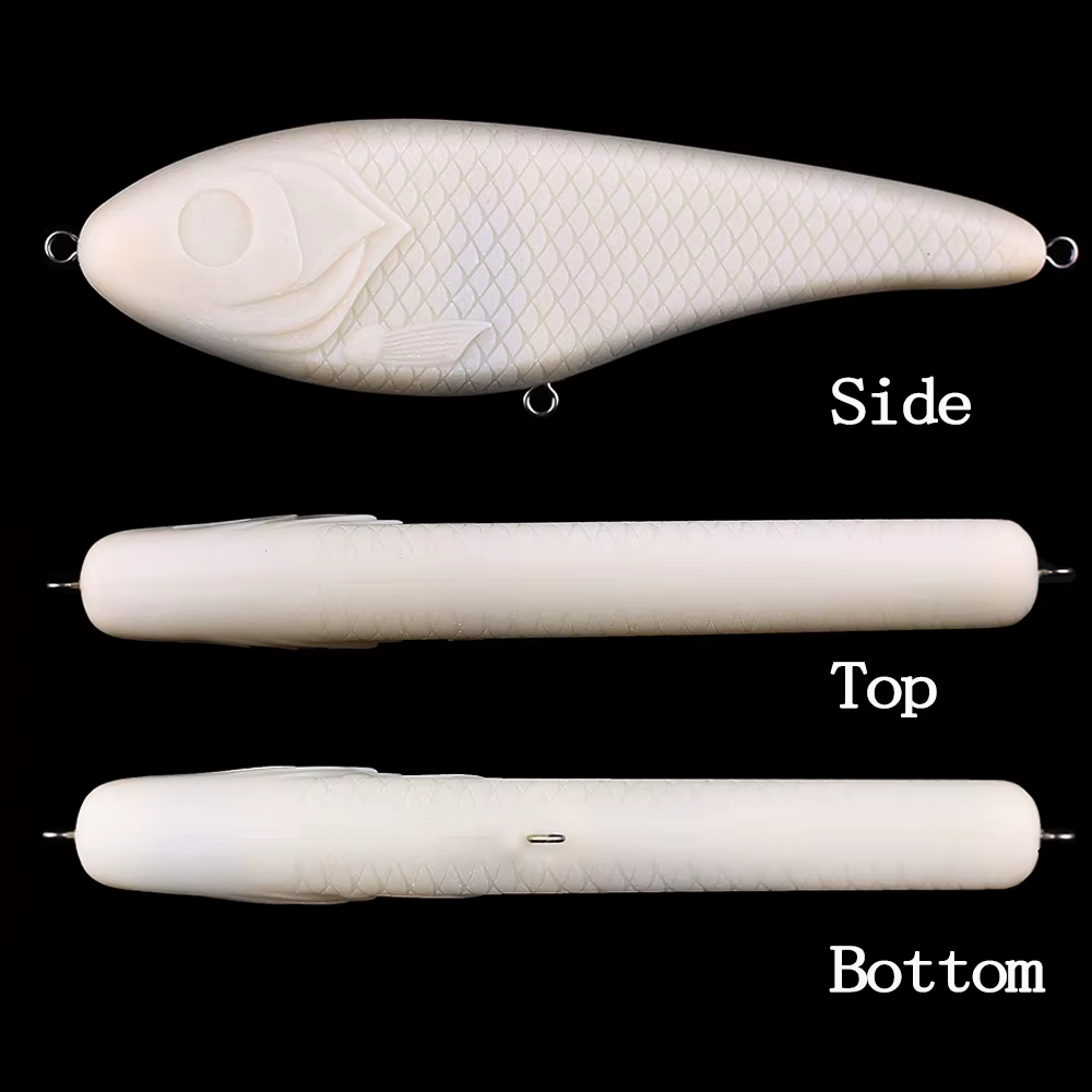 Chan'sHuang Jerkbait en blanco sin pintar señuelo de pesca artesanal - imagen 4
