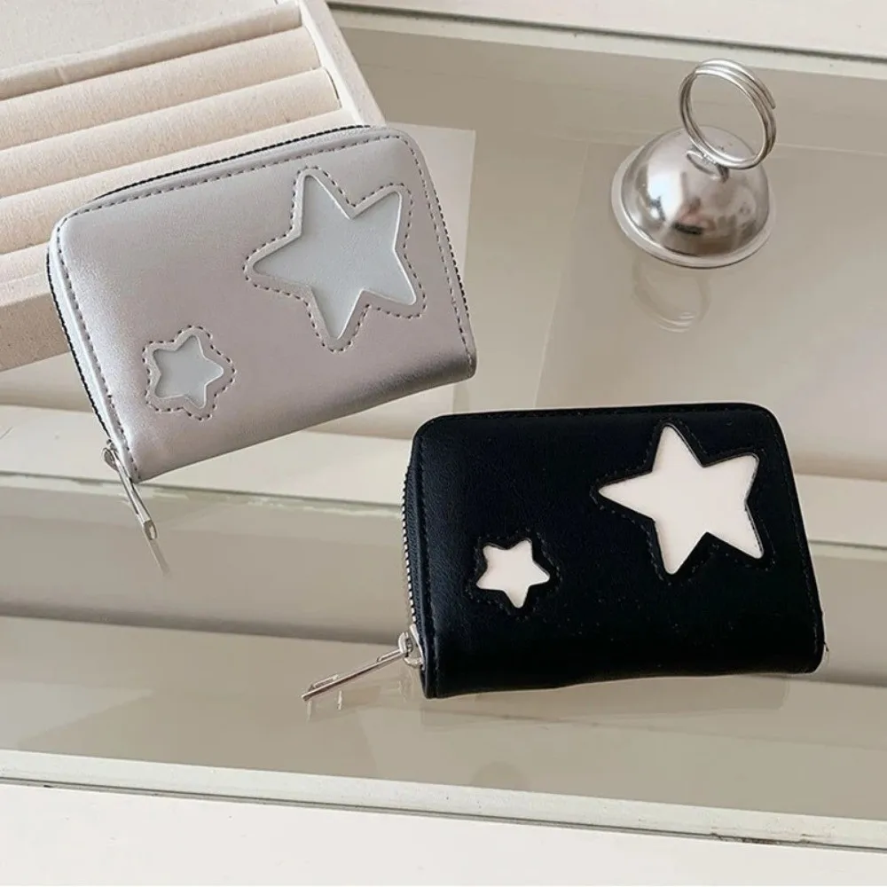 Cartera corta Silver Star gran capacidad con cremallera PU y ranuras - imagen 5