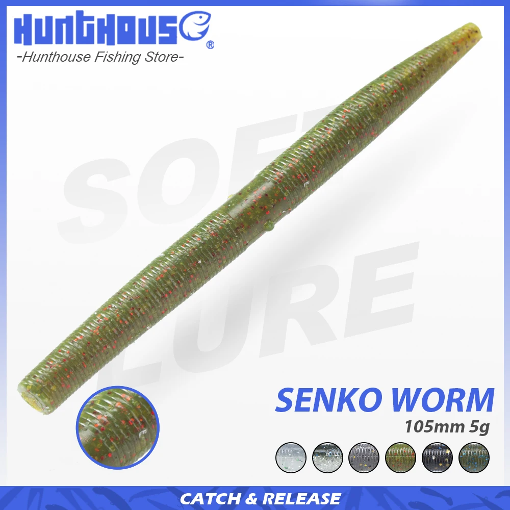 Hunthouse Senko gusano suave para lubina en agua salada o dulce - imagen 5