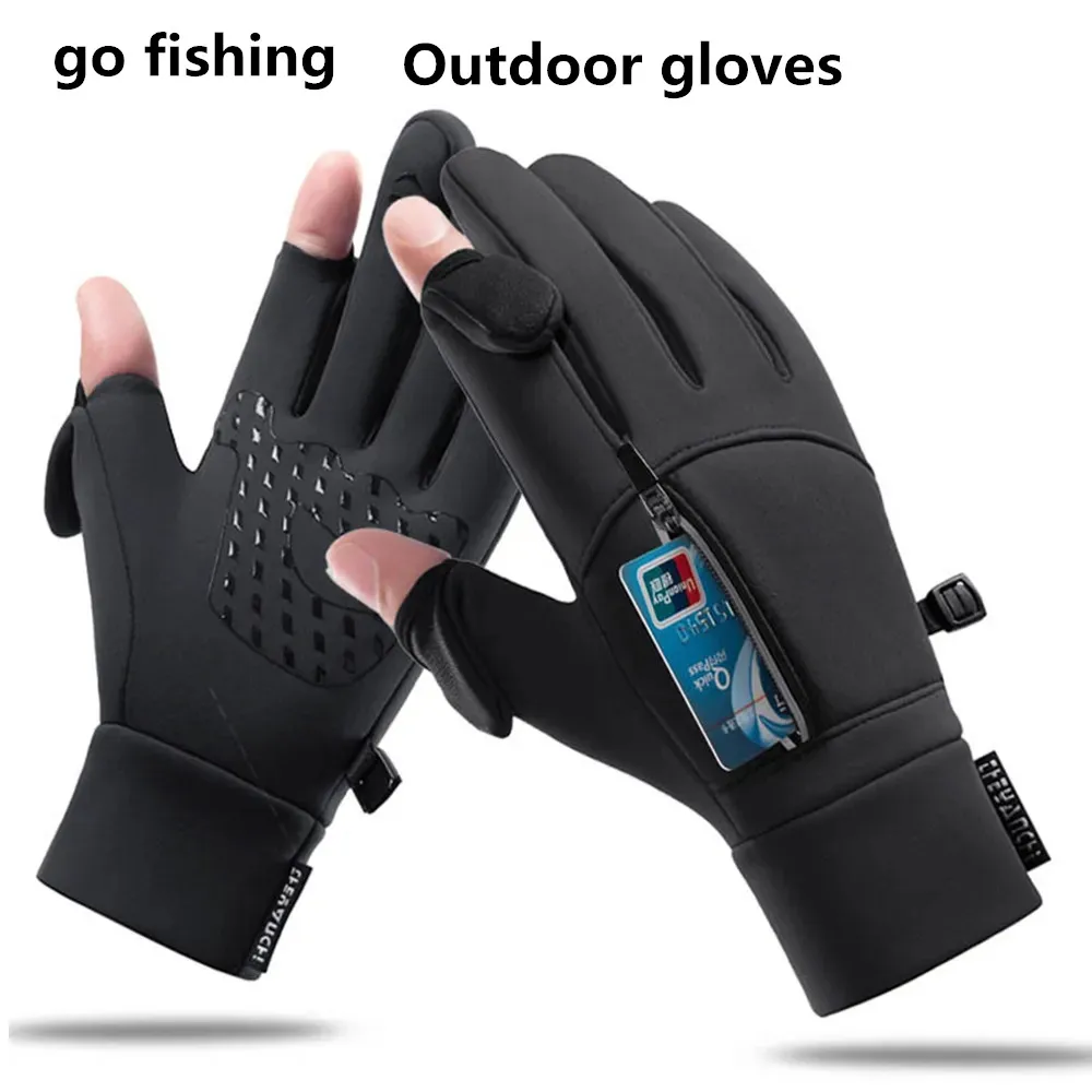 Guantes de pesca invierno impermeables – 2 dedos para clima frío