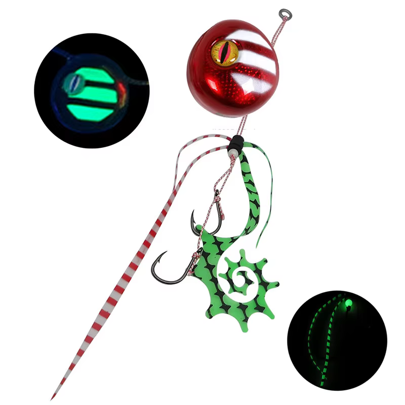 Jig Slider señuelo brillante para pargo – vinilo con falda y anzuelo - imagen 5