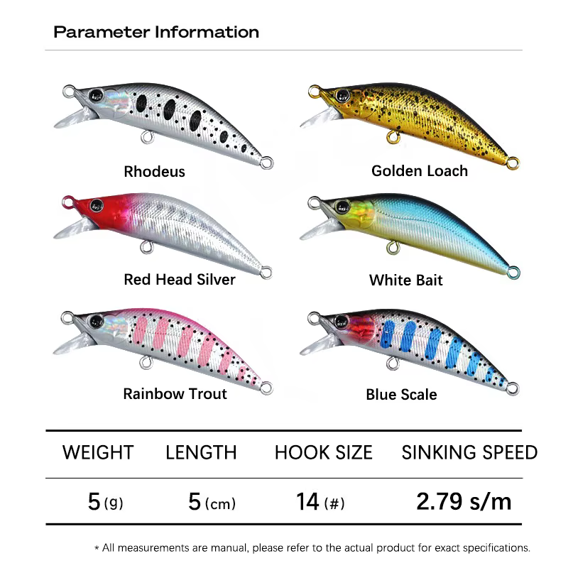Señuelo Minnow Hundimiento Lento 5g – Anzuelos Teflón para Lubina, Trucha y Lucio - imagen 3
