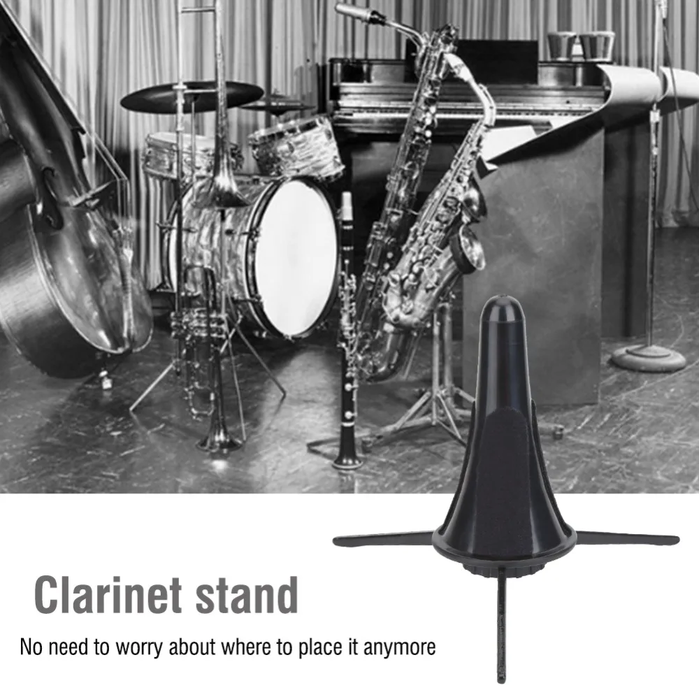 Trípode plegable para clarinete de ABS y metal negro, soporte seguro - imagen 2