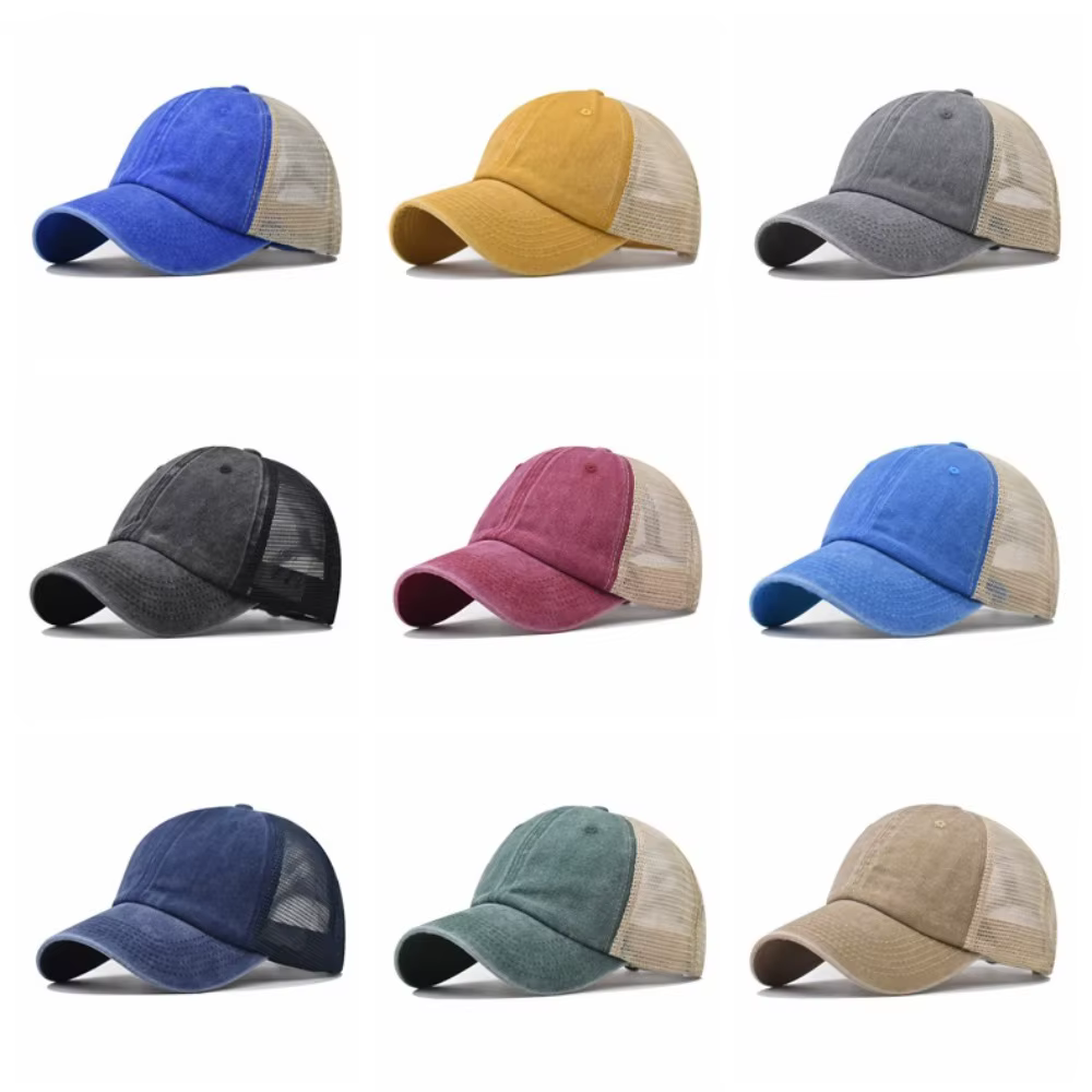 Gorra de béisbol lavada con protección UV y visera ajustable - imagen 2