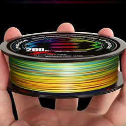 Línea de pesca trenzada PE multicolor suave, alta resistencia