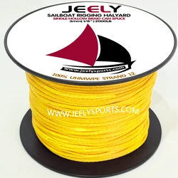 Línea trenzada UHMWPE hueca 3 mm, 20 m, 12 hebras, 2000 lb pesca