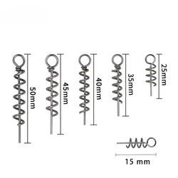 Clips de pesca de acero inoxidable con resorte para señuelos blandos