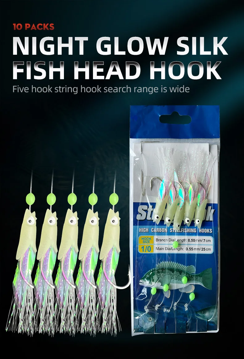 Anzuelo con cabeza brillante para pesca