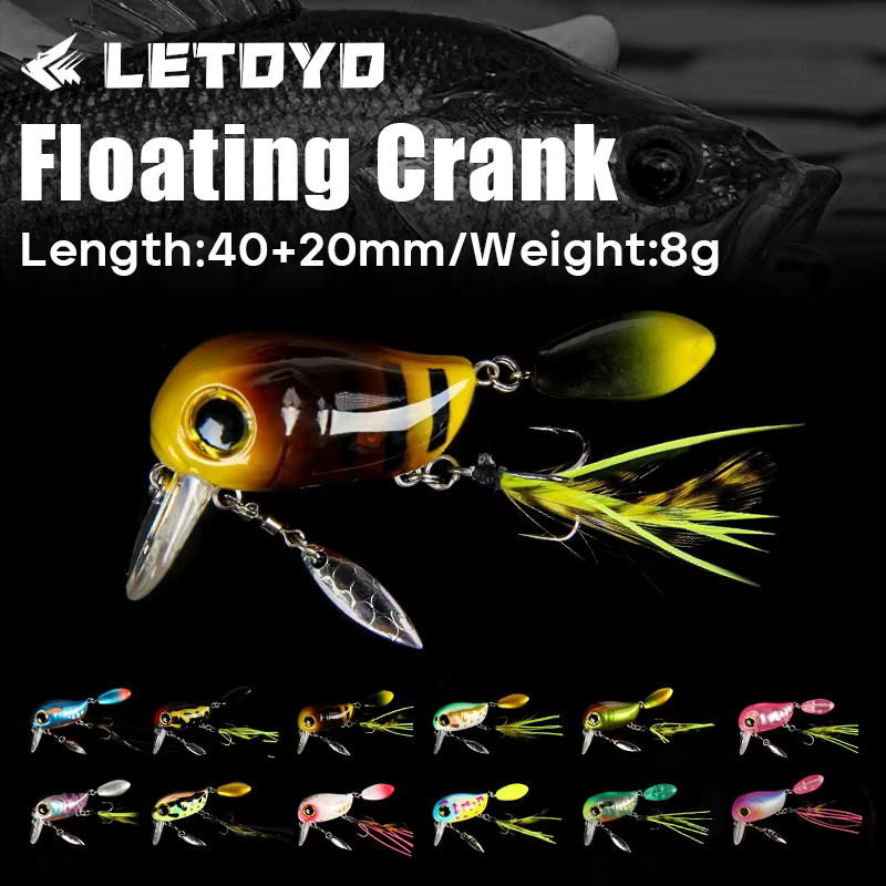 LETOYO Crankbait flotante para trucha y lubina – acción superficie - imagen 3