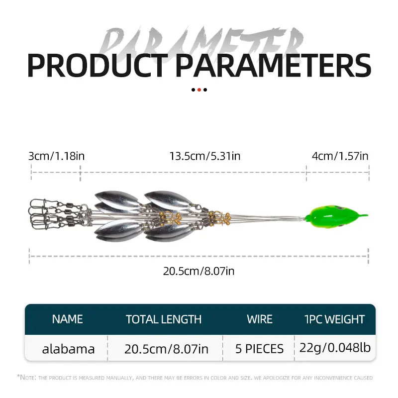 ShareShark Alabama Rig con enganches giratorios inox para mar - imagen 4