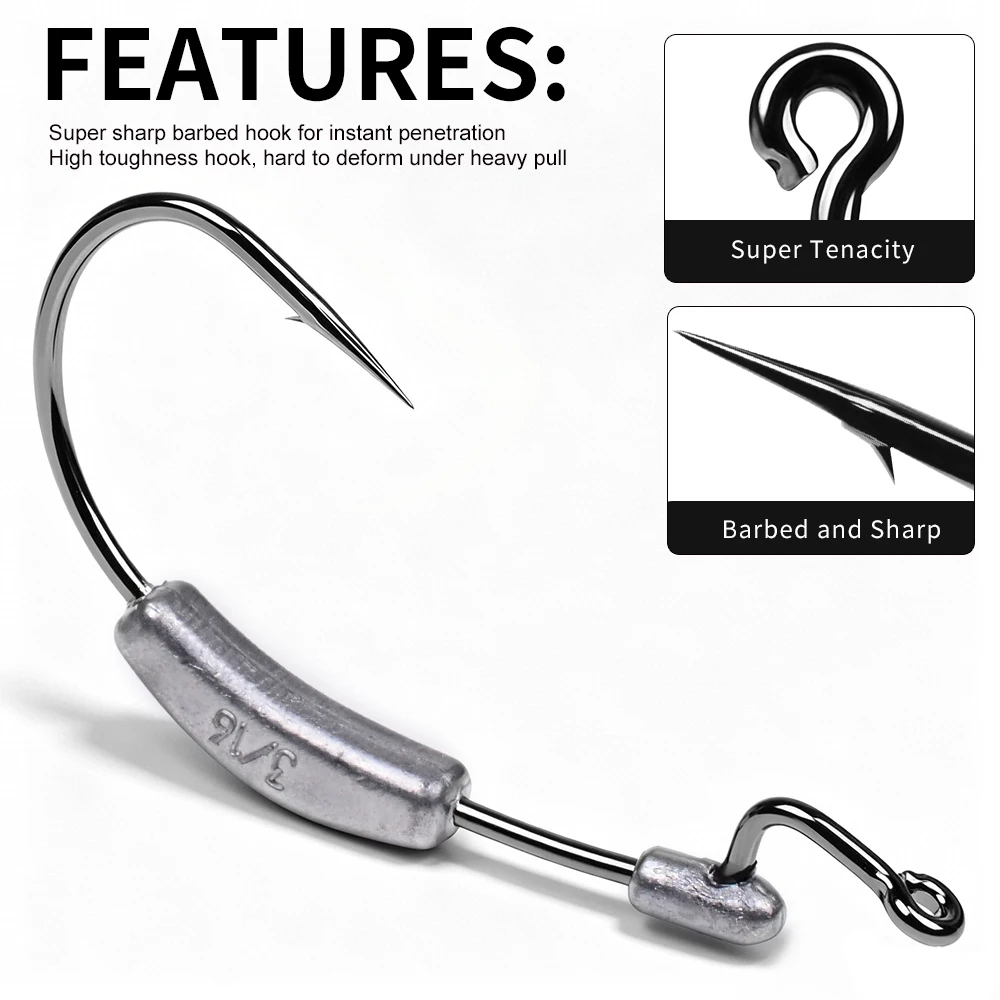 Anzuelos Jig Head de plomo PROBEROS con abertura ancha y púas