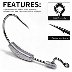 Anzuelos Jig Head de plomo PROBEROS con abertura ancha y púas
