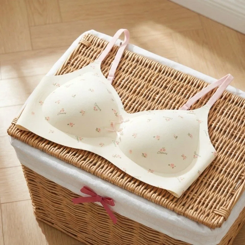 Traceless Dots Wireless V sujetador push up floral sin costuras - imagen 4