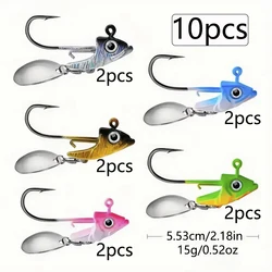Señuelos Jig Head con spinner y cuchara duros para vinilo pesca