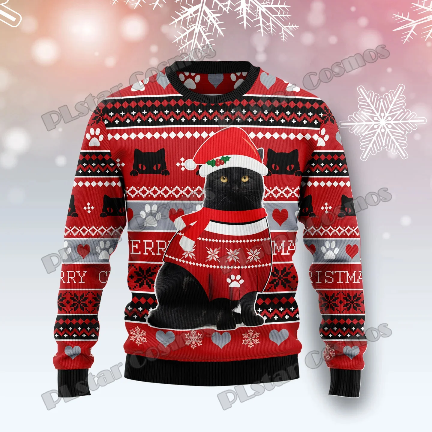 Jersey Punto 3D Gato Negro Feo – Navidad 2026 Unisex - imagen 2
