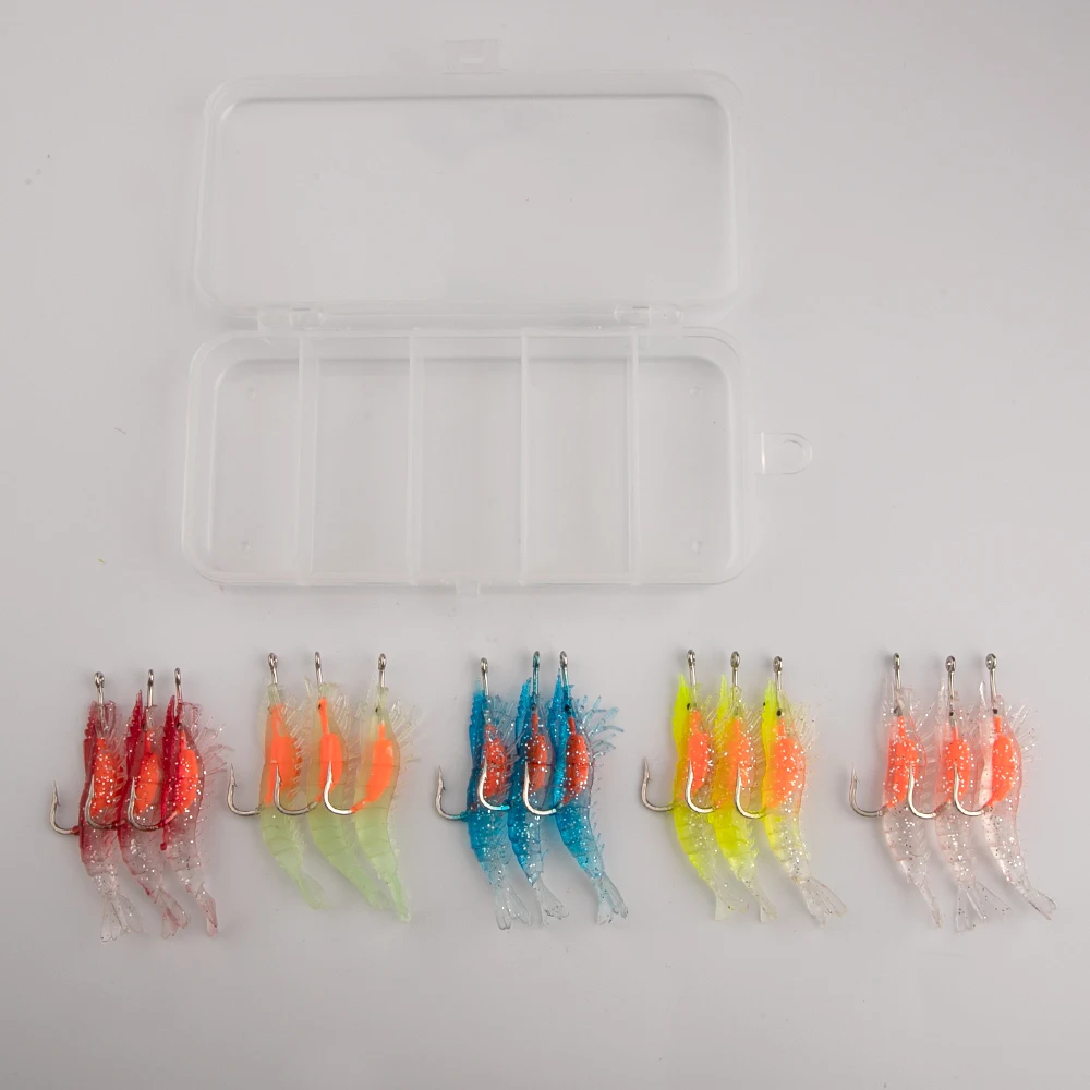 FishingFANS señuelo camarón luminoso biónico con anzuelo para invierno