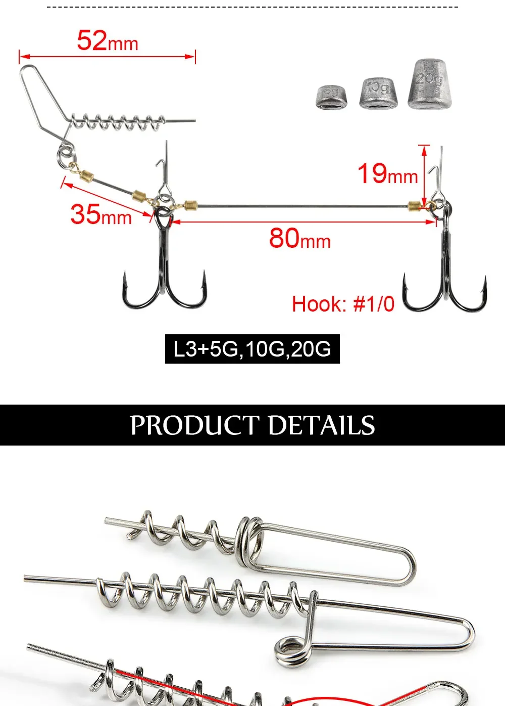 Comparativa visual de tallas S, M y L