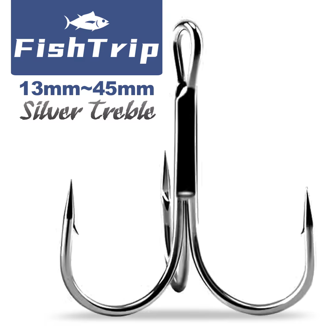 FishTrip anzuelos triples acero carbono para agua salada y dulce - imagen 2