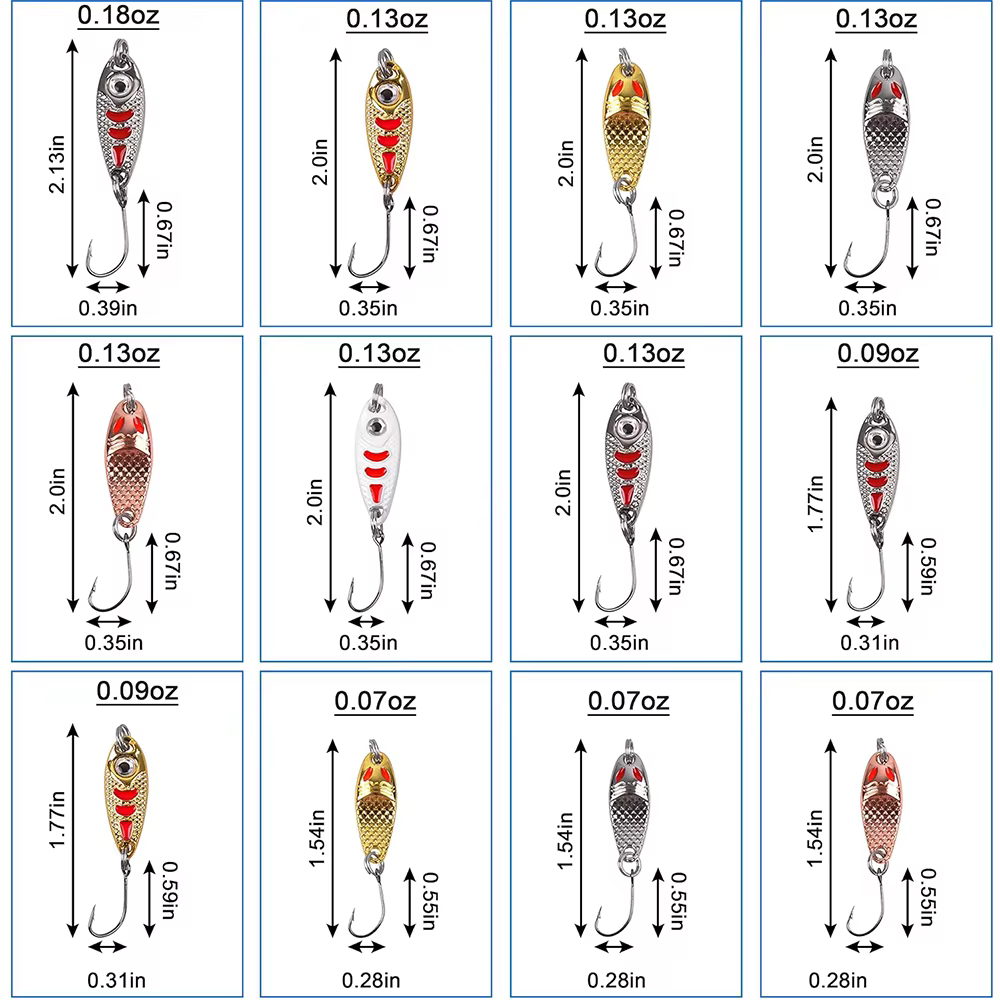 Cucharas Mini Jig para trucha y perca – Señuelo metálico - imagen 5