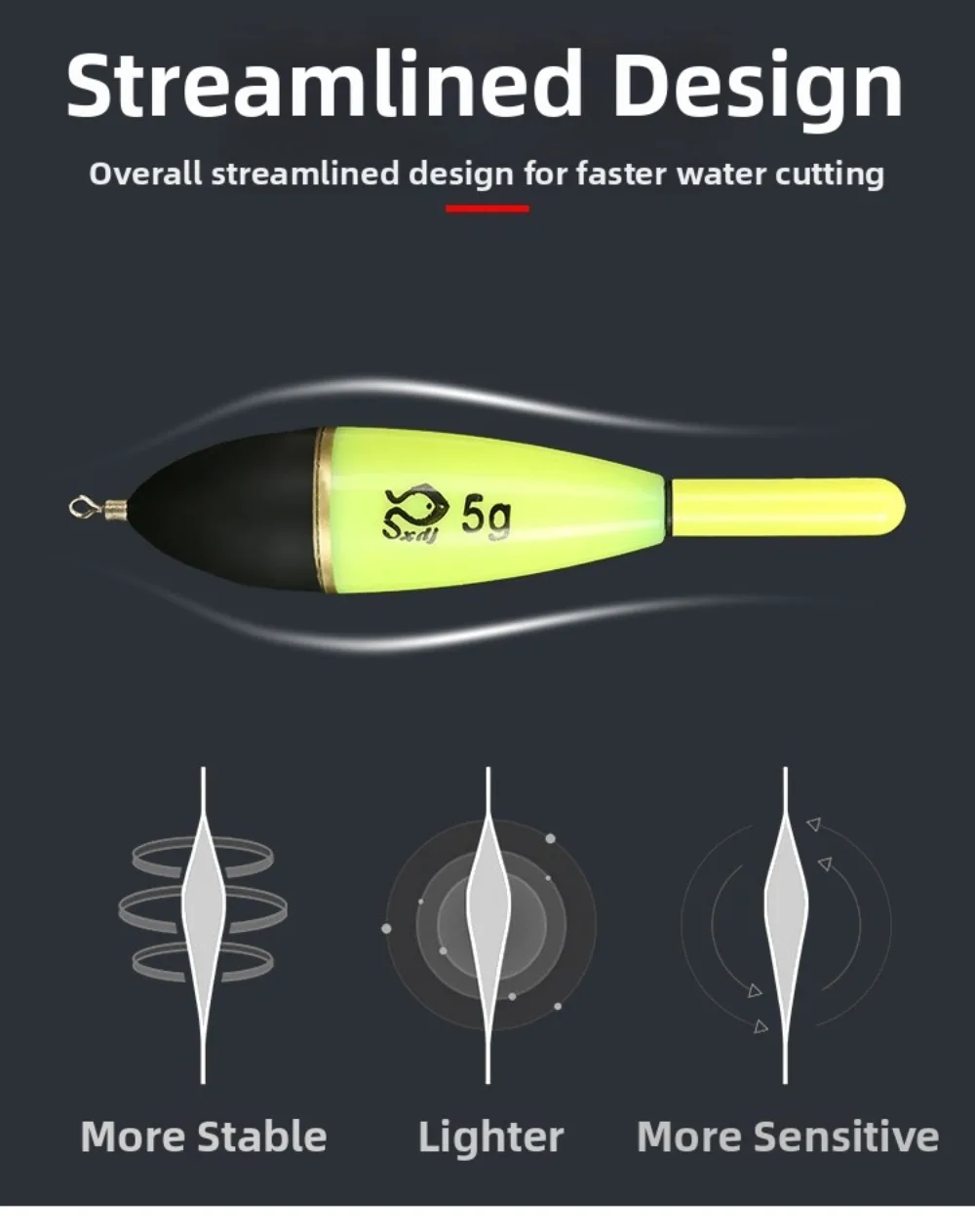 Flotador luminoso para pesca nocturna