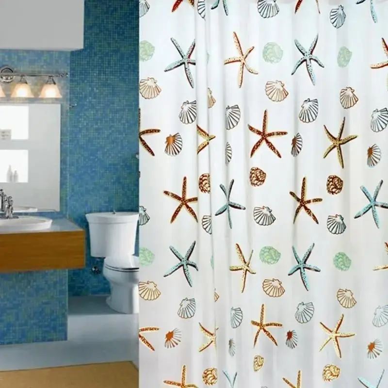 Cortina ducha impermeable con ganchos y anillos 180x200 cm - imagen 4