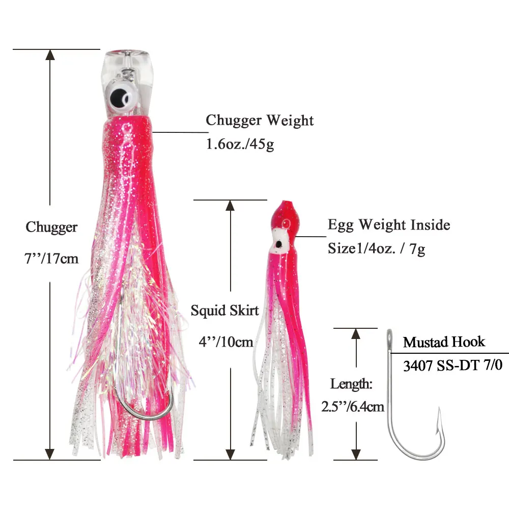 Señuelo pulpo acrílico para pesca en barco – aguas profundas - imagen 5