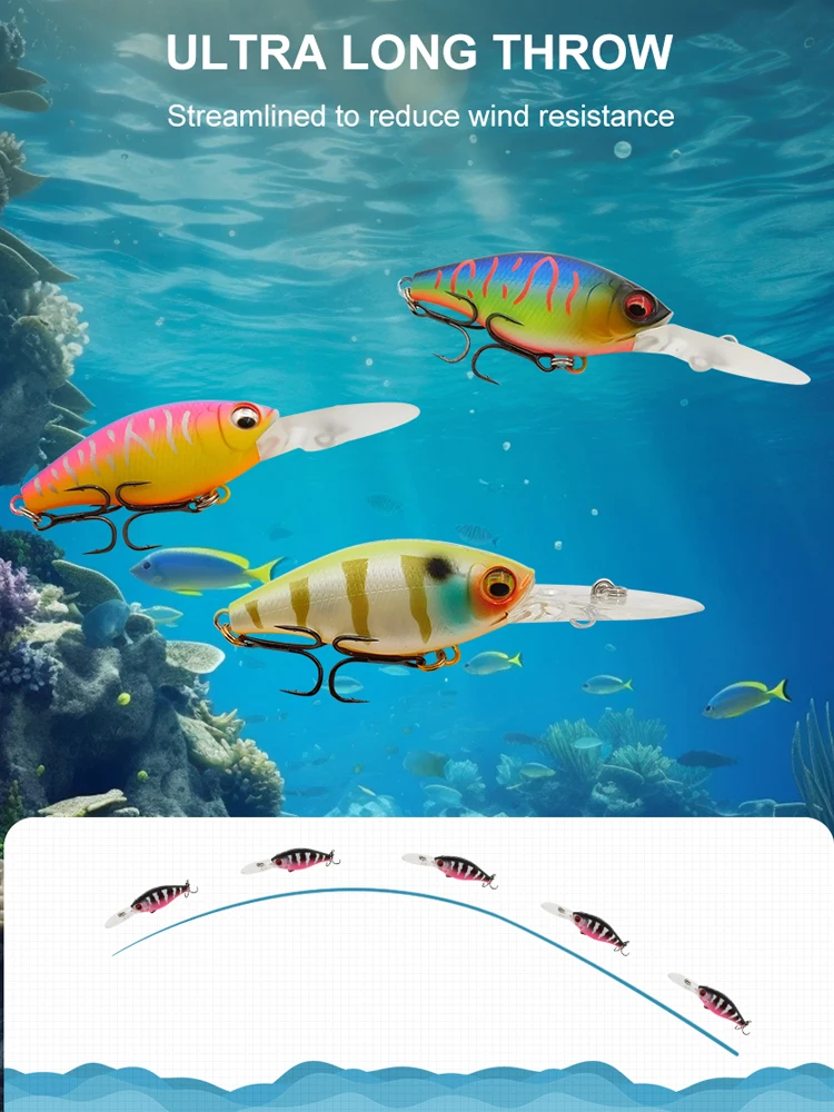 Lucky Prince PLUS Wobbler flotante 52-72mm para Lucio – Buceo 1,2m - imagen 2