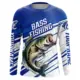 Camiseta térmica de pesca con estampado 3D manga larga para hombre - imagen 3
