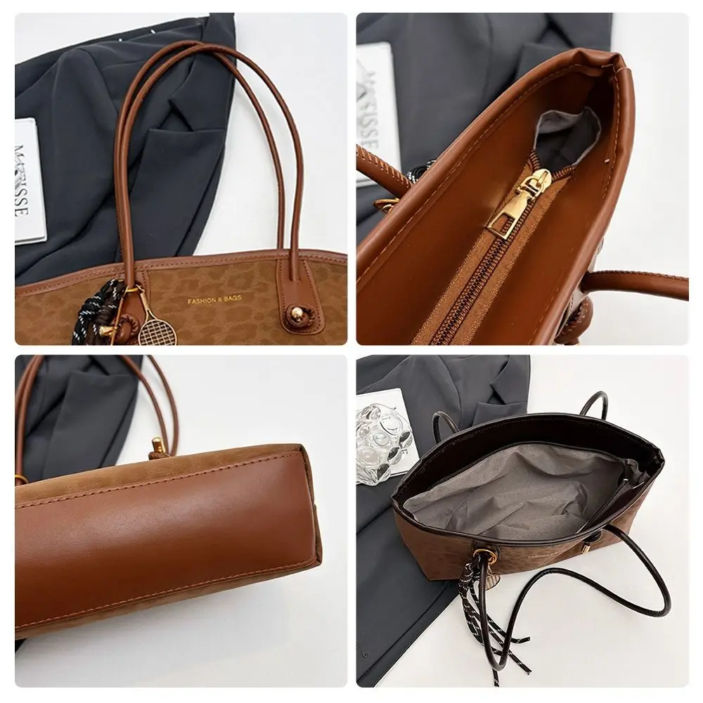 Bolso de hombro leopardo de lujo PU piel vegana gran capacidad mujer - imagen 2