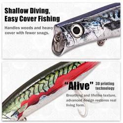 B&U Jerkbait Flotante Agua Salada – Señuelo de Poca Profundidad